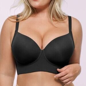 Black Full-Coverage Longline T-Shirt Bra